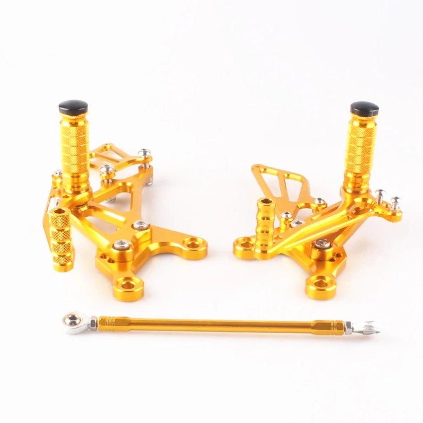

CNC Adjustable Foot Pegs Rearset Pedals For Kawasaki Ninja ZX6R 2005 2006 20007 2008 Gold