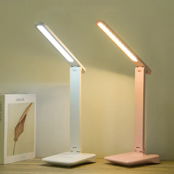 

Sensor Touching LED Table Lamp Brightness Control Adjustable USB Rechargeable Reading Eye-Protect Light White/Pink
