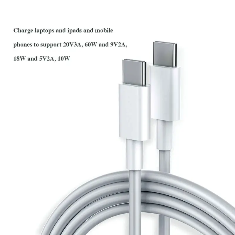 18 Вт 3 А USB C кабель для освещения samsung huawei Xiaomi 1 м 2 м usb type C to type C кабель для быстрой зарядки PD кабель Адаптер C к C