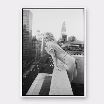 

Marilyn Monroe On The Roof Poster Art Canvas Painting Home Decor
