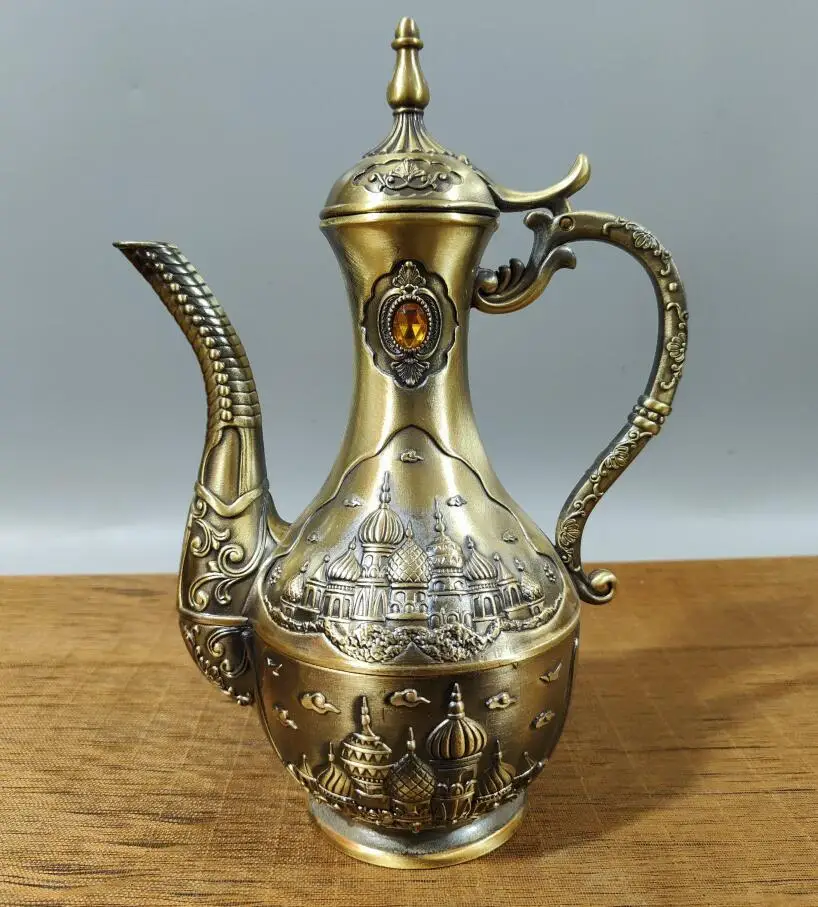 

Китайская статуя винного горшка seiko с инкрустацией драгоценным камнем