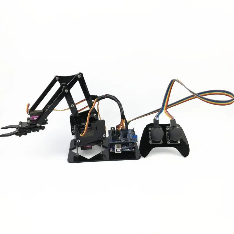 DIY Собранные акриловые 4-Dof робот Механическая рука наборы схем для Arduino обучения научная игрушка