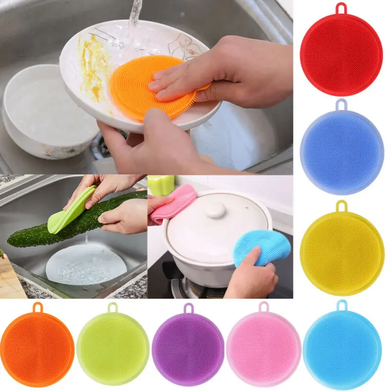 

Silicone Multi-function Magic Sponge Dish Washing Tool Brush Kitchen Scrubber