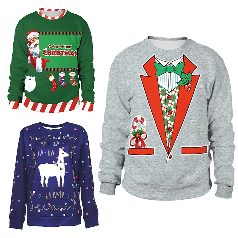 2019 Ugly Christmas Sweater For gift Santa Elf Funny Pullover Womens Mens Jerseys and Sweaters Tops Autumn Winter Clothing 2019 Ugly Christmas Sweater For gift Santa Elf Funny Pullover Womens Mens Jerseys and Sweaters Tops Autumn Winter Clothing