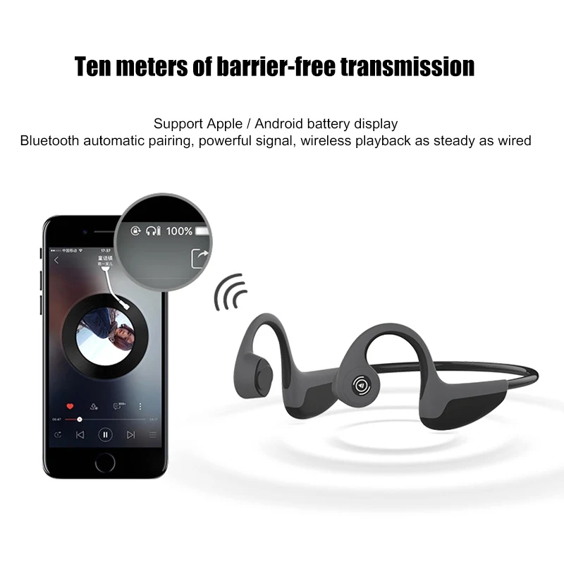 Костной проводимости наушники Водонепроницаемый Bluetooth 5,0 открытый ухо беспроводные наушники для бега, спорта, фитнеса