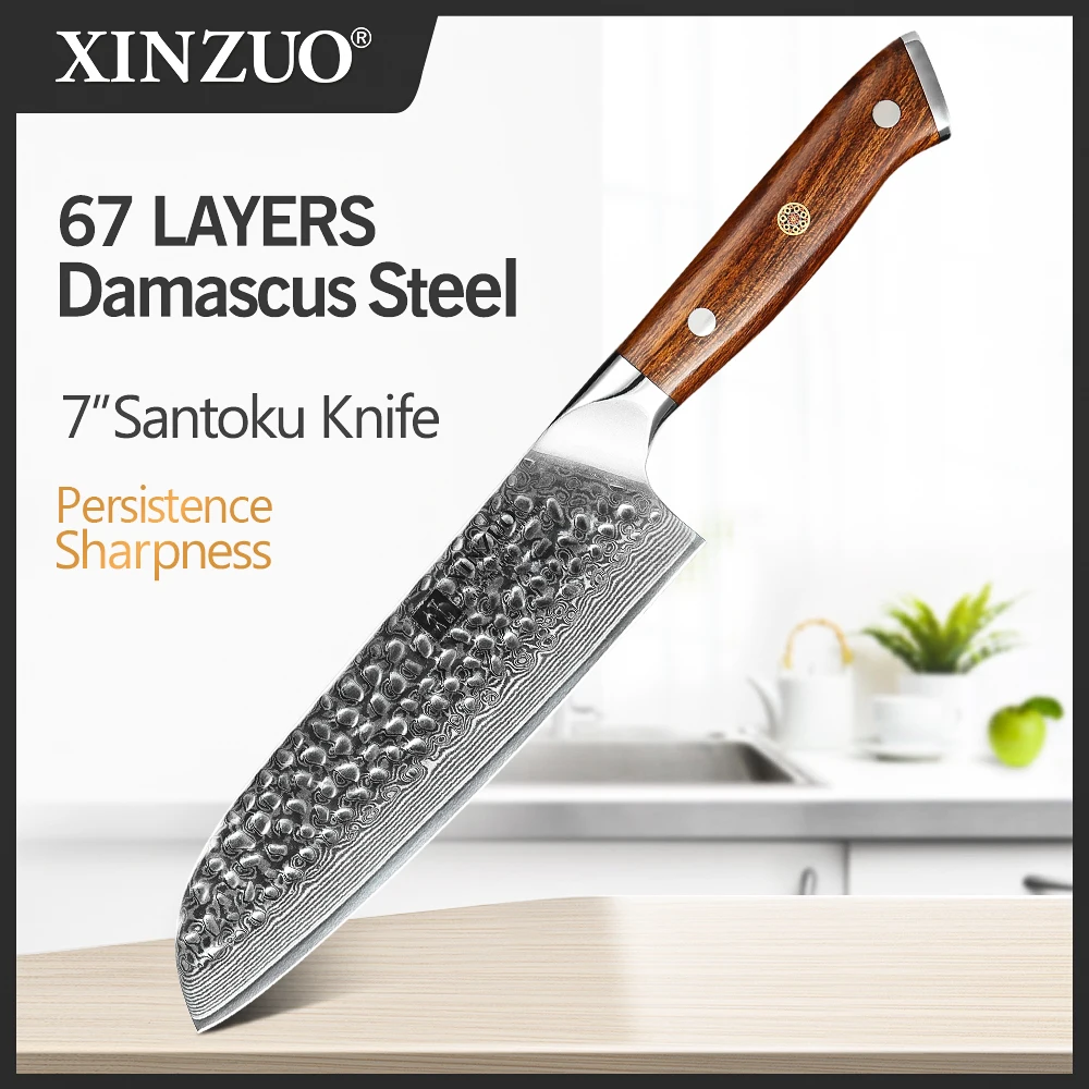 XINZUO 7 &quotдюймовый нож Santoku Ножи японской дамасской Сталь VG10 Кухня ножей шеф повара