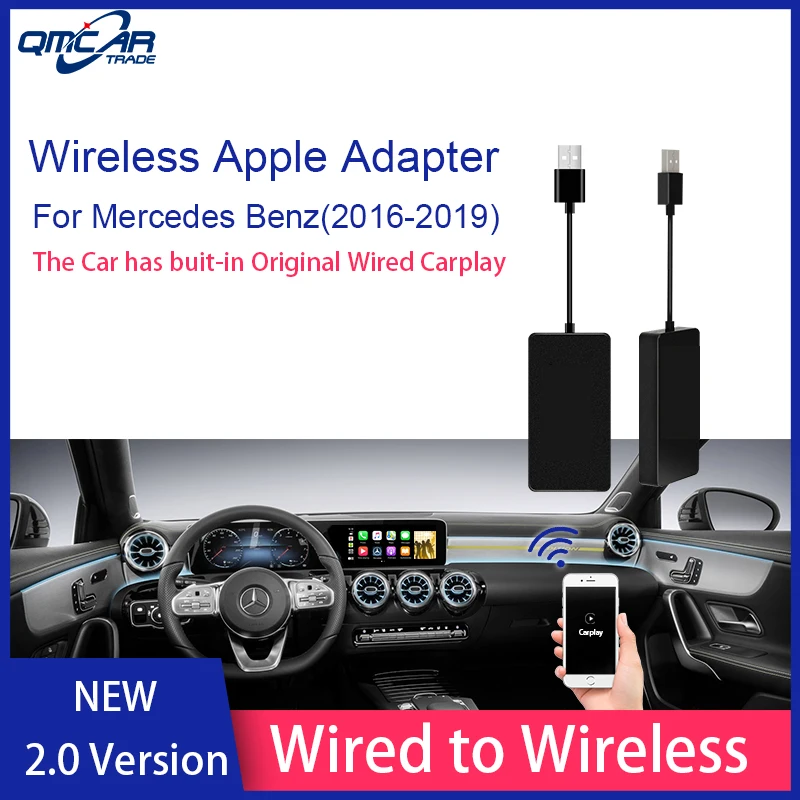 

Plug and Play for Mercedes-Benz Wireless Carpay Adapter Dongle Original car Built in Wired Car Play Wired to Wireless
