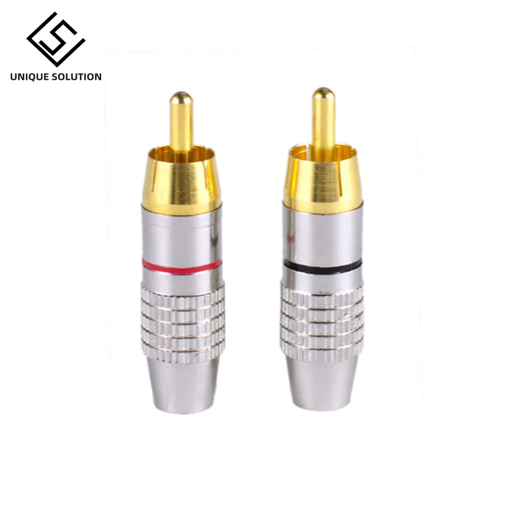 10pcs RCA Soldering Connector Audio Video Plug DIY RCA Speaker Adapter Plug Speaker Terminal Video Locking Cable rca Stecker (2)