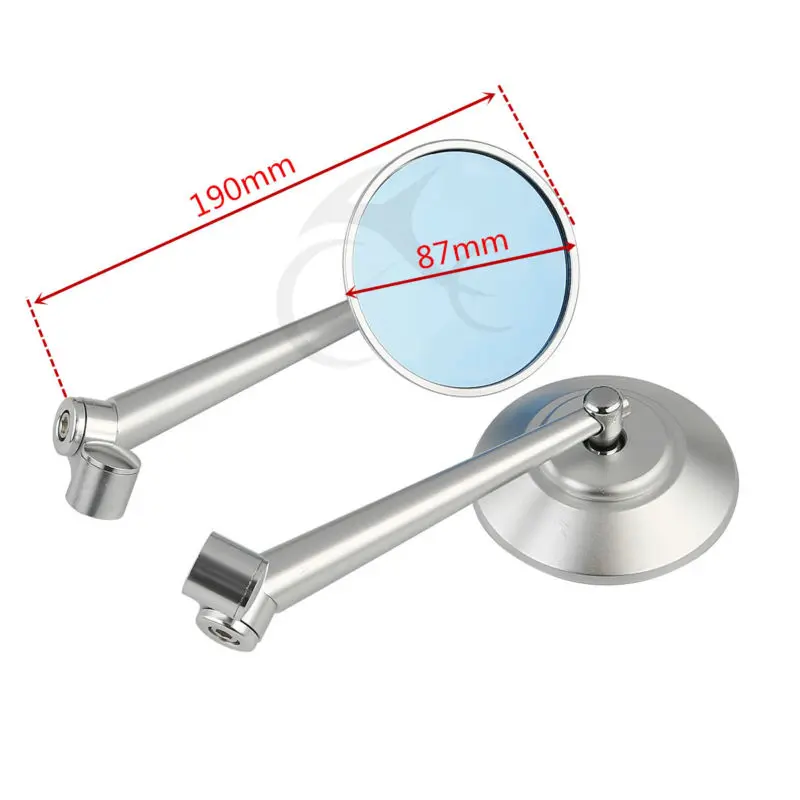 8 мм/10 мм ЧПУ мотоцикл серебро зеркало заднего вида боковые зеркала для