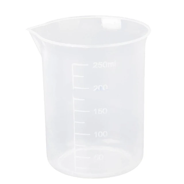 Yesbay 250ml Lab Laboratory Transparent Plastic Graduated Cylinder  Measuring Cup Beaker-Random