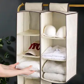 

Multi Layers Wardrobe Cloths Handbag Hanging Storage Bags Interlayer Drawer Type Clothes Hangers Non-Woven Closet Organizer