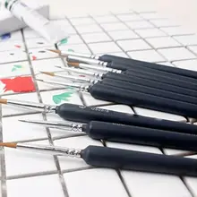 9 шт., ручка-крючок, акварельные мягкие волосы, масляная живопись, очень тонкие волчьи волосы, ручная роспись, кисточки для гуаши, акриловая живопись