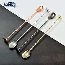 Роскошная витая Коктейльная ложка из нержавеющей стали, барная ложка, черный барный инструмент, инструменты бармена