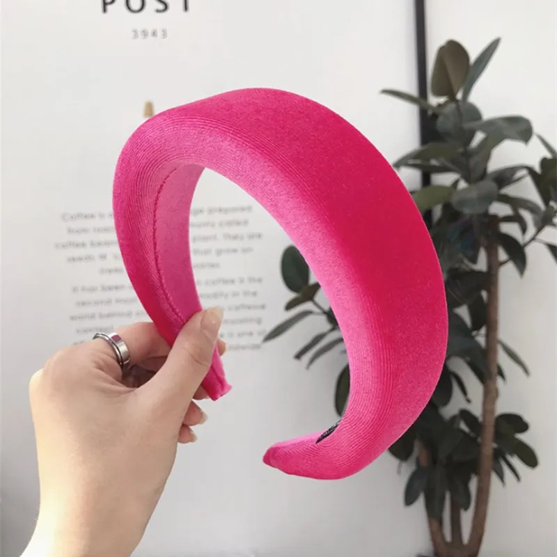 Fashion hair accessories women's wide-brimmed milk silk thick sponge ring solid color headband hairband girl hair band headwear
