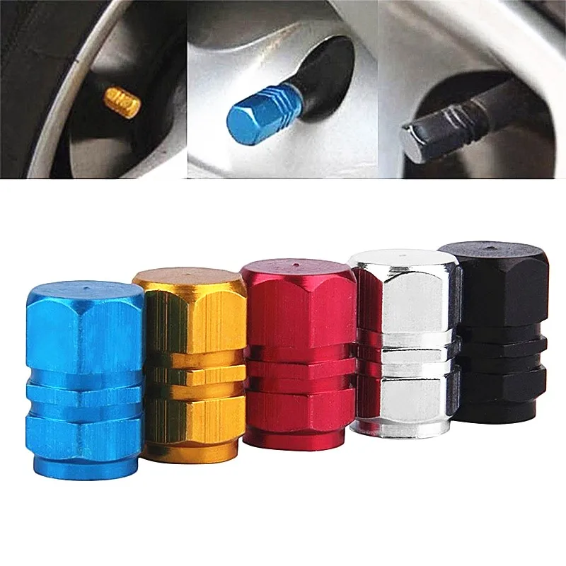 4Pcs Bicycle Air Valve Cap Tire Wheel Rims Stem Valve Dust Cover Bike