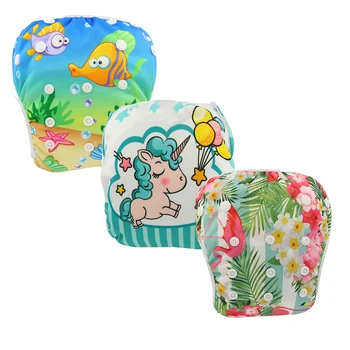 

Ohbabyka Swim Diapers for 0-3 Years Adjustable Size 3pcs Reusable Washable & Adjustable for Swimming Lesson & Baby Shower Gifts