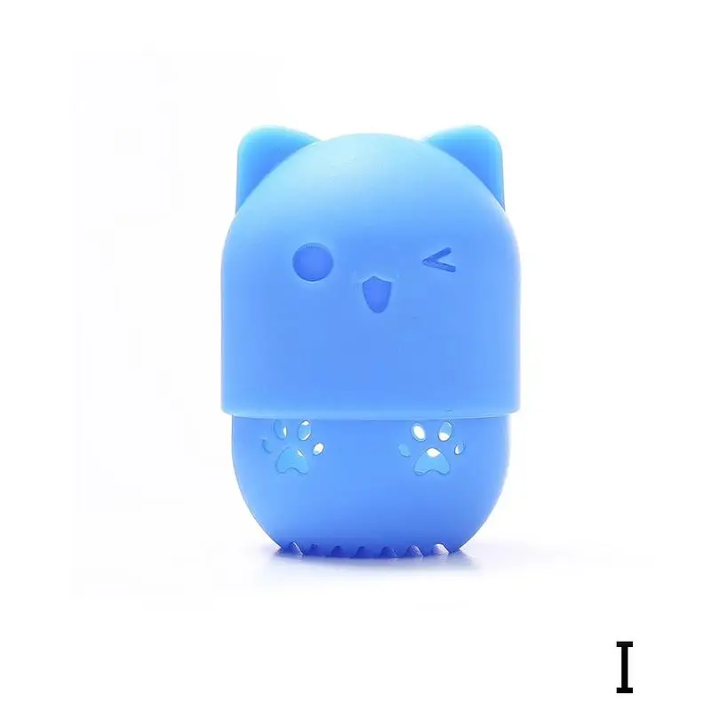 Kitten Beauty Powder Puff Blender Holder Sponge Makeup Egg Drying Case Portable Soft Silicone Cosmetic Blender Sponge Box Holder