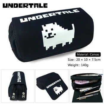 

Undertale Annoying Dog canvas Pencil Bag sans Student Stationery Bags Zipper school Pencil case Makeup Case pen bag money bag
