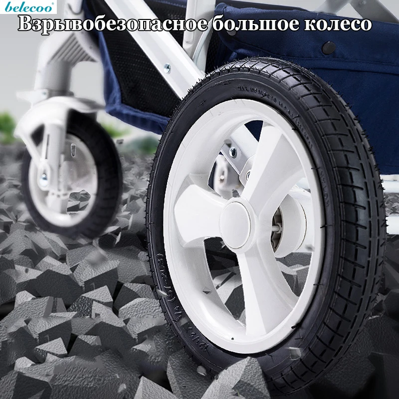 Tanie Wózek dziecięcy Belecoo może usiąść rozkładany wózek wysoki krajobraz składany dwukierunkowy czterokołowy amortyzator wózek darmowa wysyłka