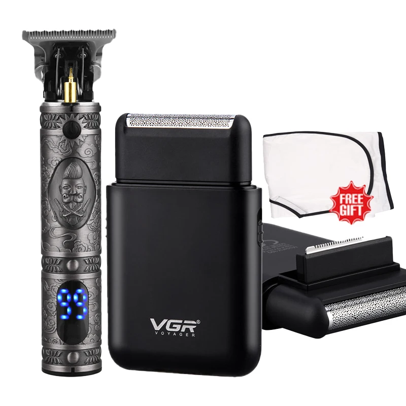 Beard Trimmer Barber-Cut Clipper Cordless T-Outliner Rechargeable Baldheaded Men USB