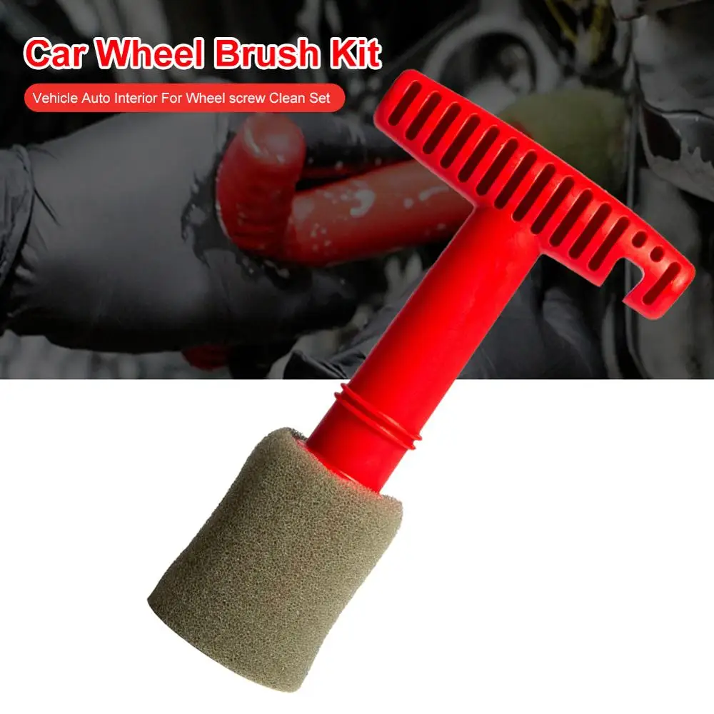 

Car Wheel Brush Kit Plastic Handle Vehicle Cleaning Brush Vehicle Auto Interior for Wheel Screw Clean Set Car Wash Sponges Tools