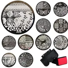 Горячая распродажа 10 шт. штамп+ скребок штамповки наборы круглые металлические пластины DIY инструменты для ногтей