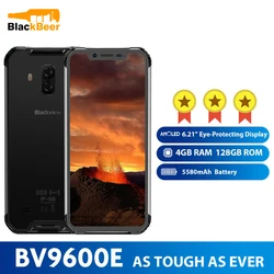 Мобильный телефон Blackview BV9600E, AMOLED экран 6,21 дюйма, Helio P70, Android 9,0, водонепроницаемый прочный смартфон, 4 Гб ОЗУ 128 Гб ПЗУ, сотовый телефон 5580 мАч