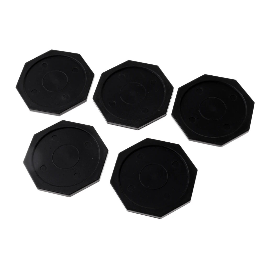 5pcs 63mm Black Air Hockey Octagon Pucks For Full Size Air Hockey Tables