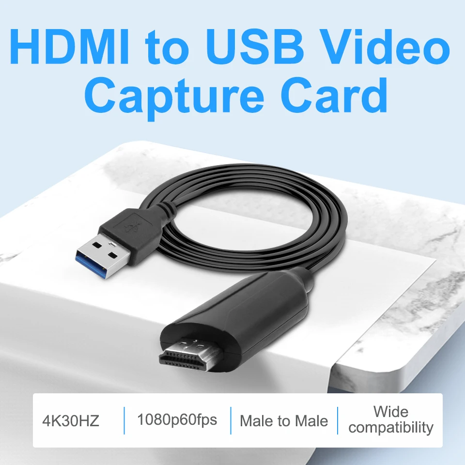 

4K Video Capture HDMI Capture Card USB 60FPS for Switch Camera Live Streaming Recording PS4 DVD Recorder