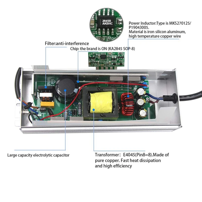 IP67 12V DC 200W Светодиодный источник питания высокой мощности Трансформатор водонепроницаемый для наружного использования США штекер