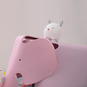 

New Small Deer Shaped Night Light LED Silicone Colorful Bedside Lamp Atmosphere Cartoon USB Charging Pat Light