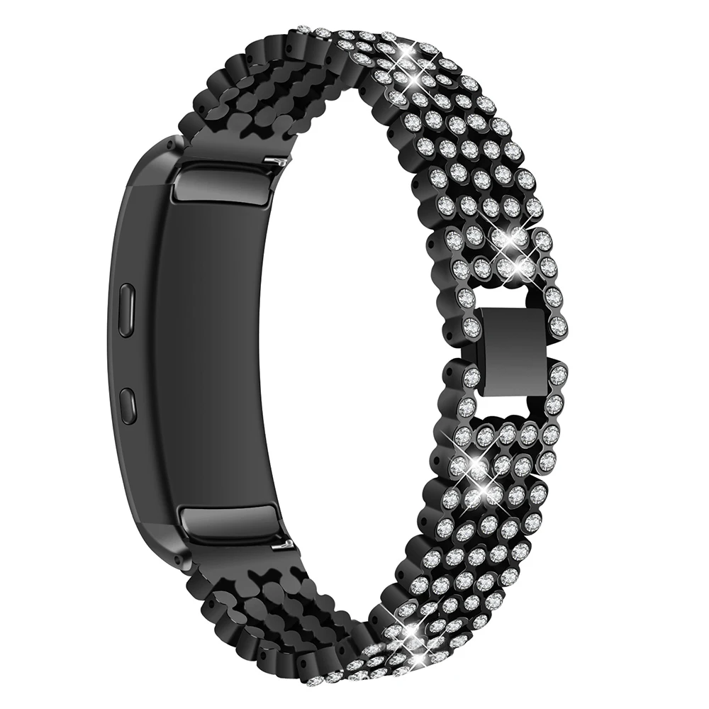 Ремешок для часов для samsung gear Fit2 SM-R360, роскошные аксессуары, Кристальные стразы, алмаз, нержавеющая сталь, металлический ремешок для часов
