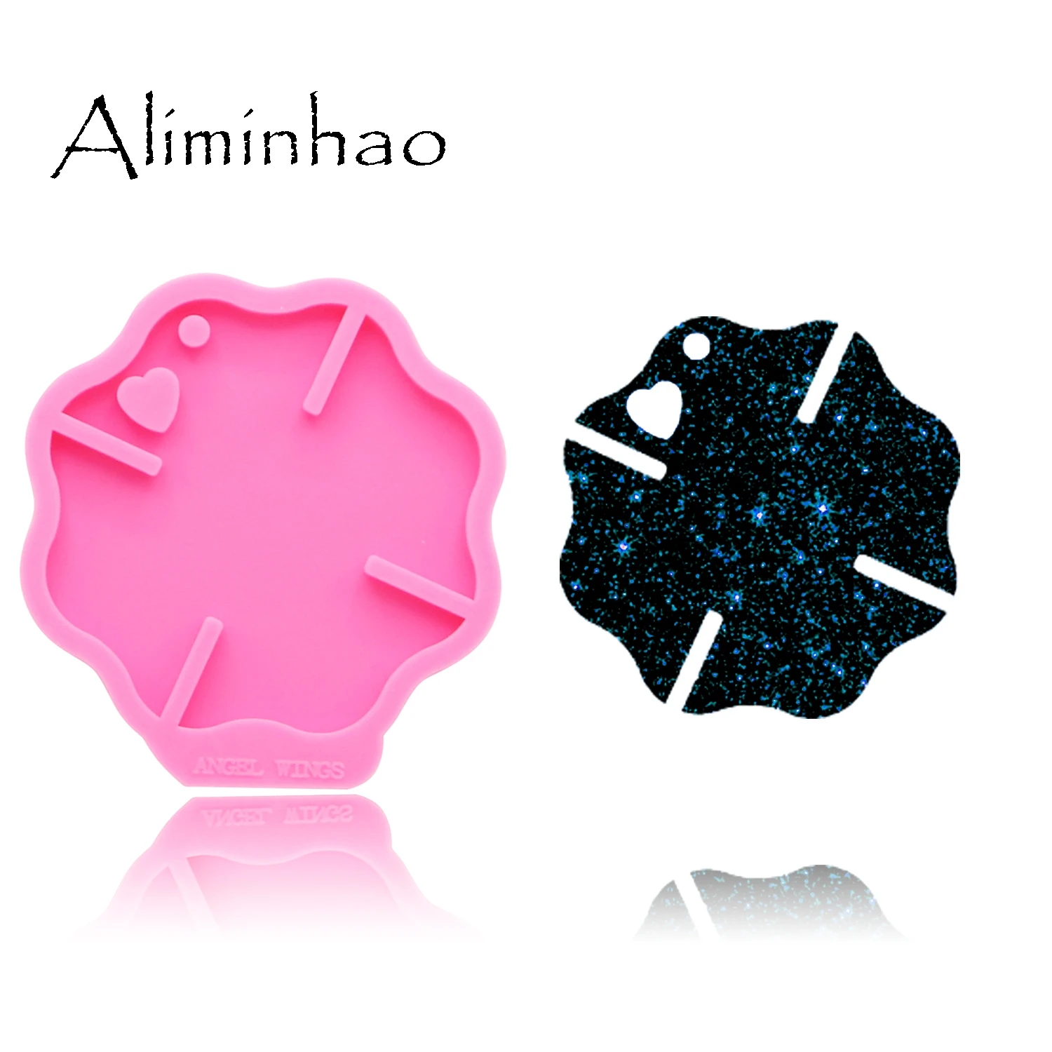 Pink 1pc DY0182 блестящие формы огненного знака силиконовые формы DIY эпоксидная форма Кремниевая Смола ремесленные формы для брелоков - Цвет: Pink 1pc