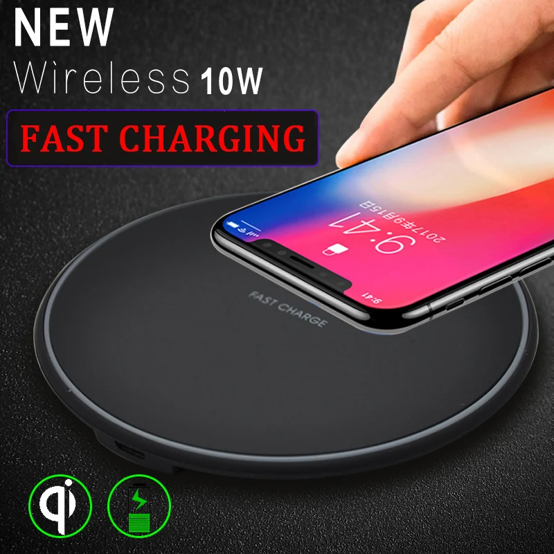 Qi Быстрое беспроводное зарядное устройство для iPhone 11 Pro X XS Max Samsung Galaxy S10 S9 S8 Plus