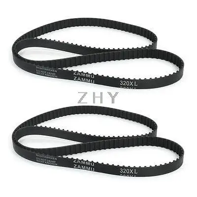 

2 Pcs 320XL 32" Girth 160T Black Rubber Synchro Machine Timing Belt Replacement