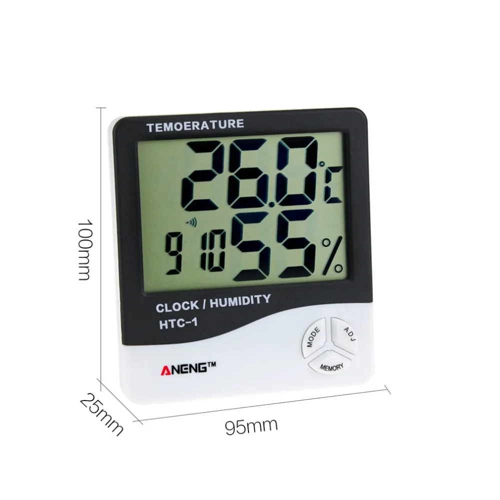 HTC-1 Крытый ЖК-электронный цифровой измеритель температуры и влажности комнатный термометр гигрометр Будильник Метеостанция