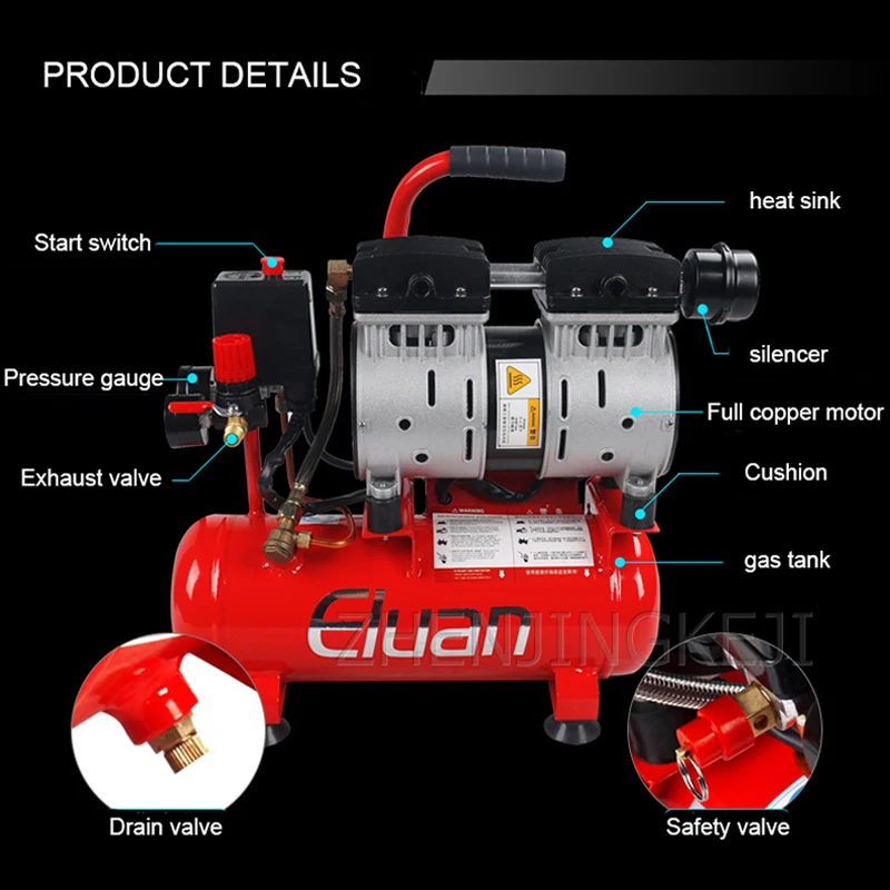 220 В 500 Вт без топлива бесшумный воздушный компрессор распылительная краска
