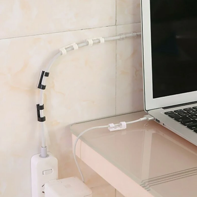 

20Pcs Cable Clips Management Holder Cord Wire Line USB Charging Data Line Cable Winder Organizer Self-Adhesive