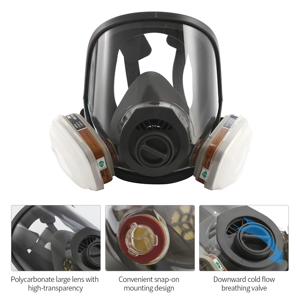 

Hot Dust Face Gas Mask Dust Cartridge Anti-virus Mask Respirator for Protection From Chemicals Harm Spraying Painting
