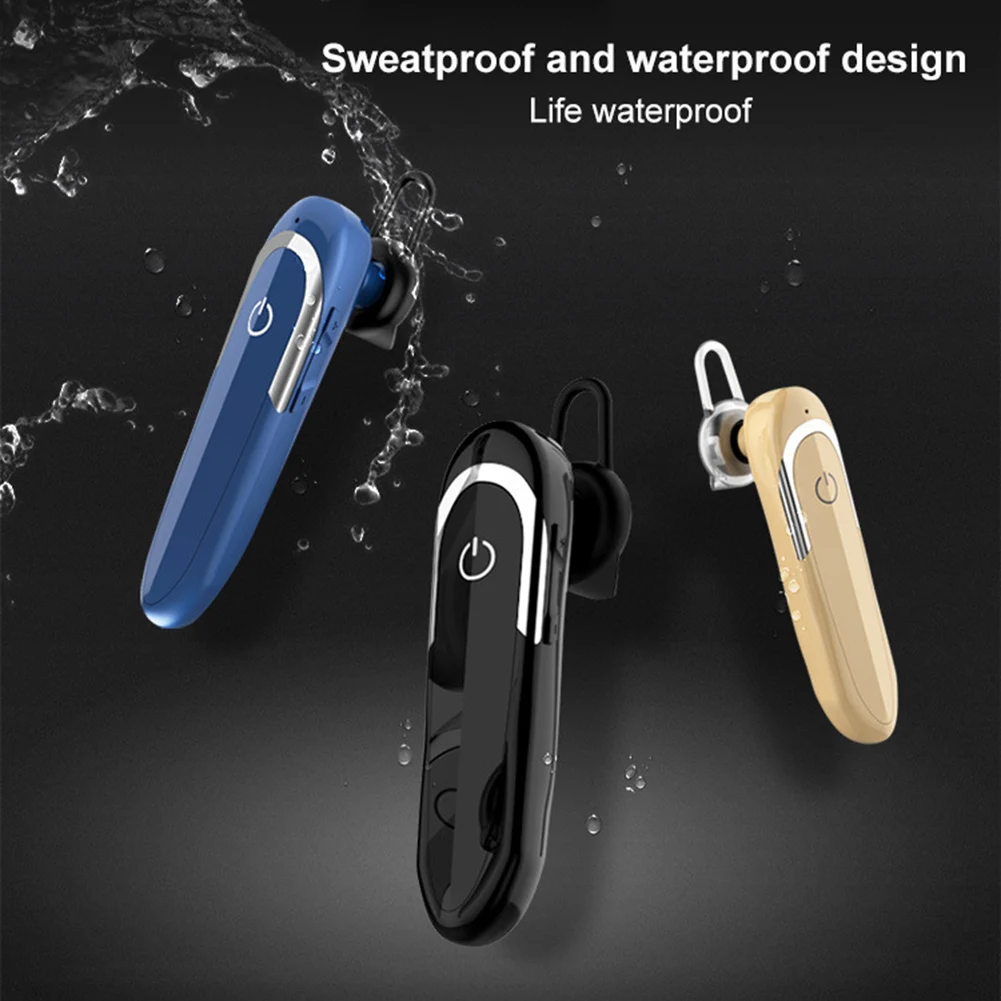 Business D5 1Pc Sweatproof Noise Reduction Earbuds Wireless Earphone Ear Hook Headset Handsfree Call HD call Bluetooth Headphone