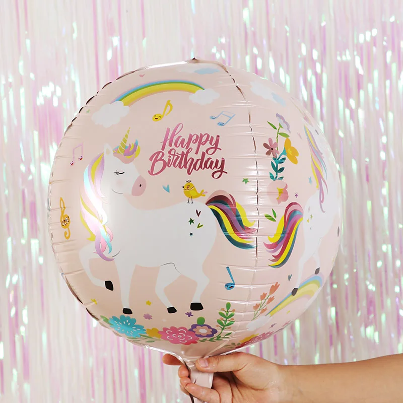 Для взрослых и детей, для дня рождения, украшения, фон, занавеска, золотой, с днем рождения, воздушный шар, фольга, дождевая занавеска, вечерние, для детского душа, украшение - Цвет: unicorn-2-4D balloon
