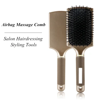 

Women Wet Curly Detangle Hair Brush Hair Scalp Massage Comb Gold Airbag Hairbrush Nylon Salon Hairdressing Styling Tools U1017