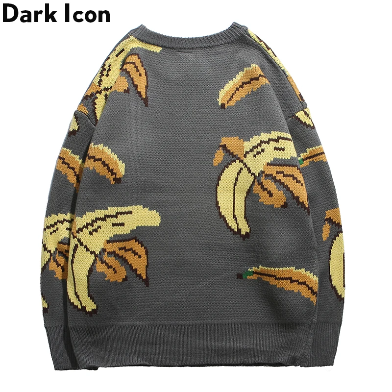 Dark Icon Banana вязаный свитер в стиле хип-хоп мужской пуловер с круглым вырезом