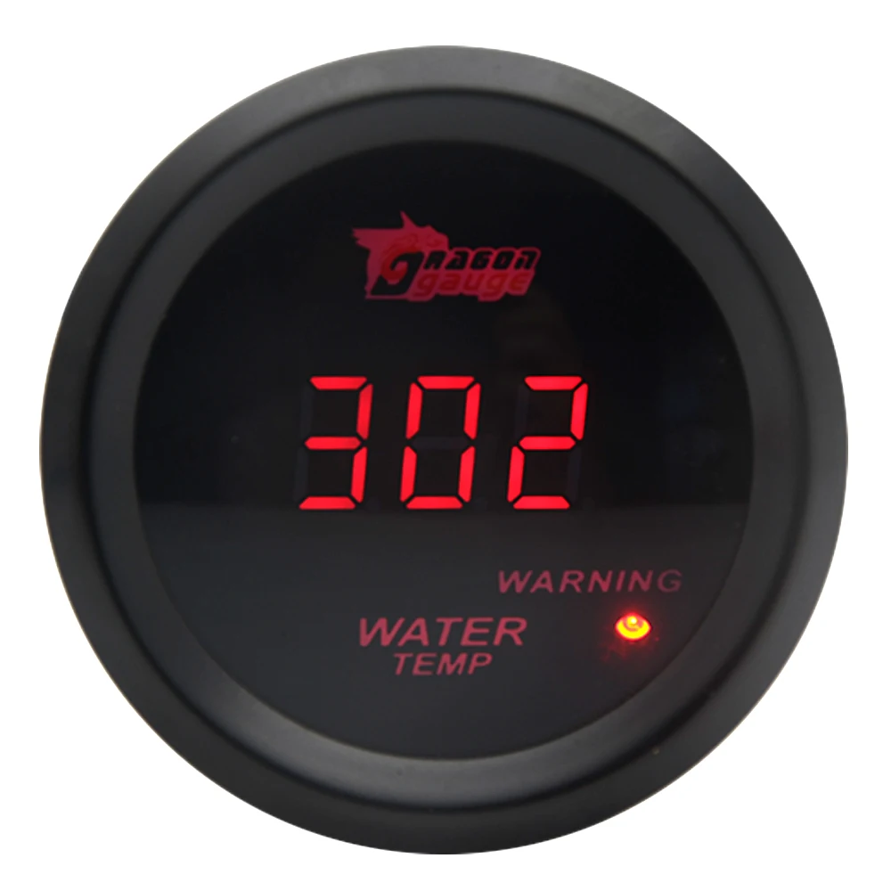 자동차 계량기 레드 LED 블랙 수온 게이지, 섭씨 화씨 온도, 2 인치, 52mm
