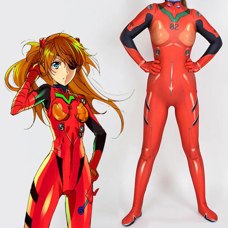 Женский костюм для косплея аниме Asuka Langley Soryu воина из ЭВА Хэллоуина Зентаи |