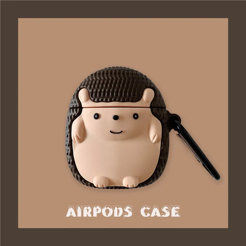 Чехол для Airpods 3D чехол с мультяшным ежиком мягкий силиконовый наушников 1/2 детей |