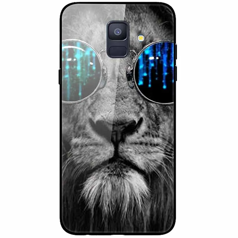 Luxury Case For Samsung Galaxy A8 A6 Plus 2018 Cover Glass Tempered Fashion Coque for Samsung A8 2018 Cases Shockproof A8Plus kawaii samsung phone cases Cases For Samsung