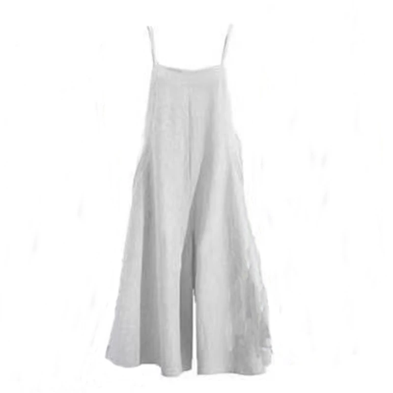 Beige White Горячая Мода женские Дамские майки на бретелях Свободные мешковатые Комбинезоны больше размера d комбинезон размера плюс S-5XL - Цвет: Beige White