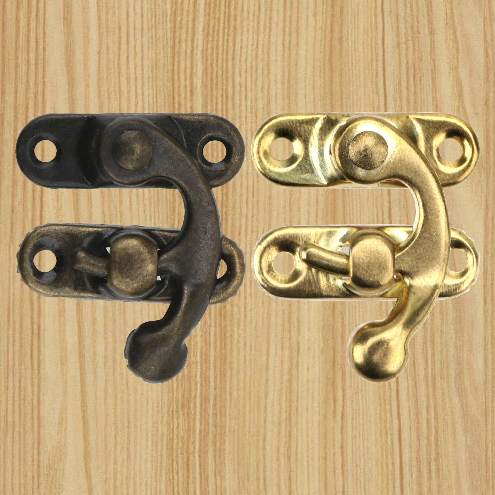 

Gift Wooden Jewelry Box Padlock Durable With Screws For Furniture Hardware Decorative Hasps Hook Small Antique Metal Lock