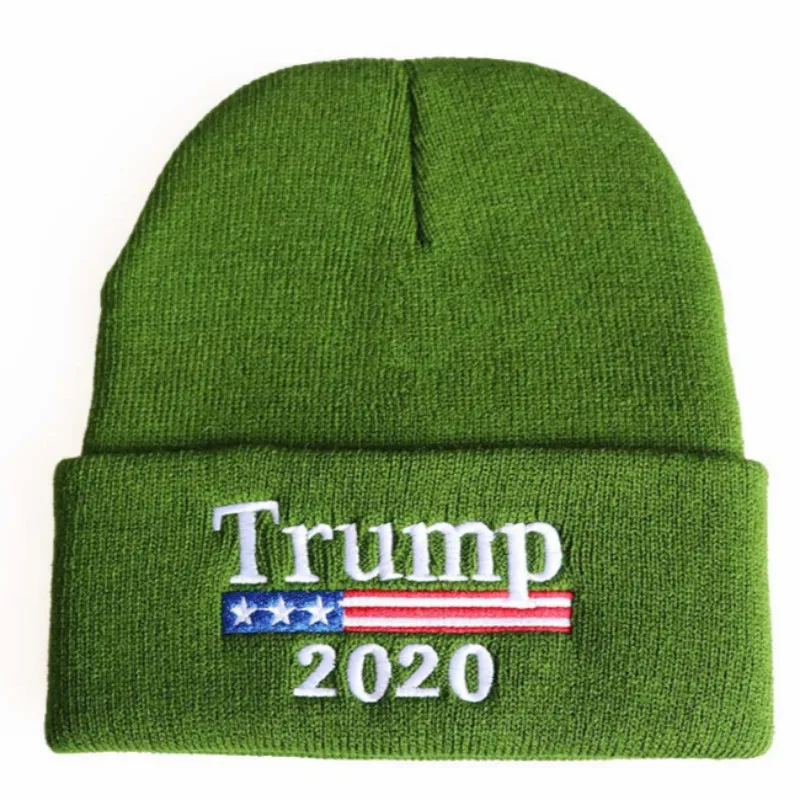 Зимняя вязаная шапка Трампа 2020 повседневные шапочки в стиле хип хоп облегающая